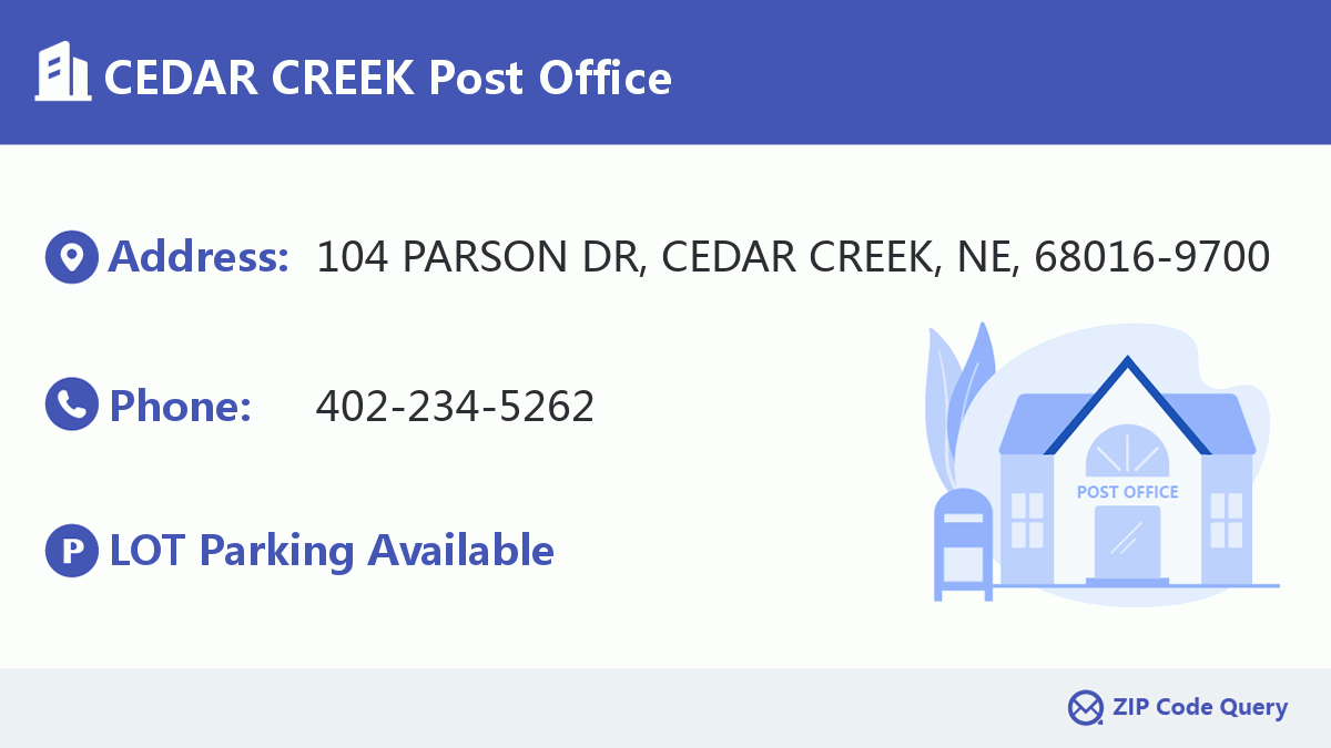 Post Office:CEDAR CREEK